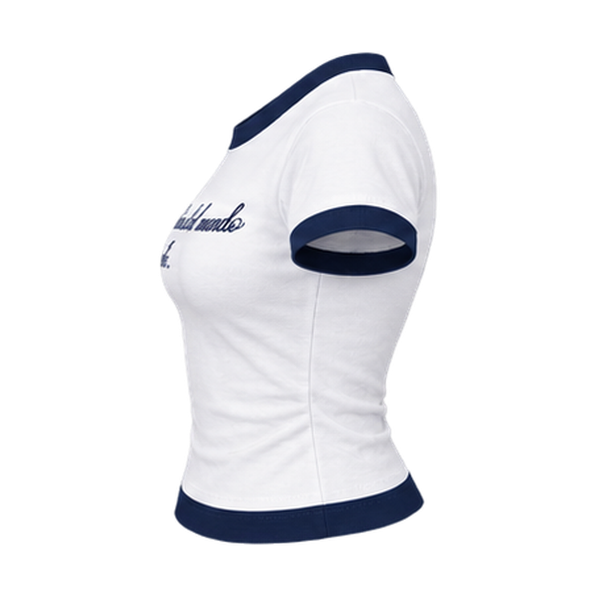 Crop Top – Blanco y azul