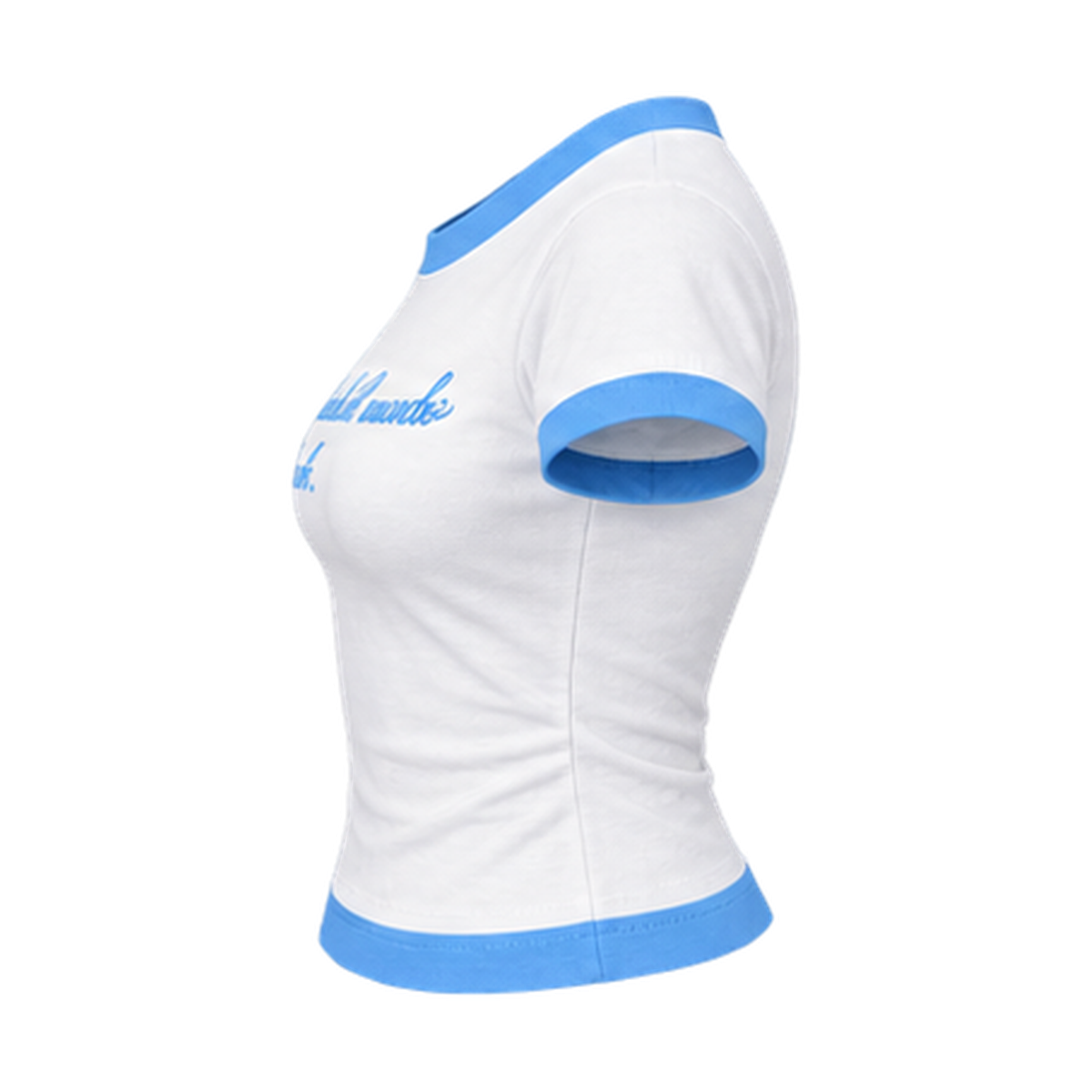 Crop Top – Blanco y celeste